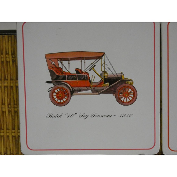 Vintage Pro-Tex Metal Trivet Antique Car Hot Pad 1950's Set of 4 - Picture 6 of 8